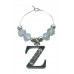 Personalised Letter Z Wine Glass Charm with Rhinestones
